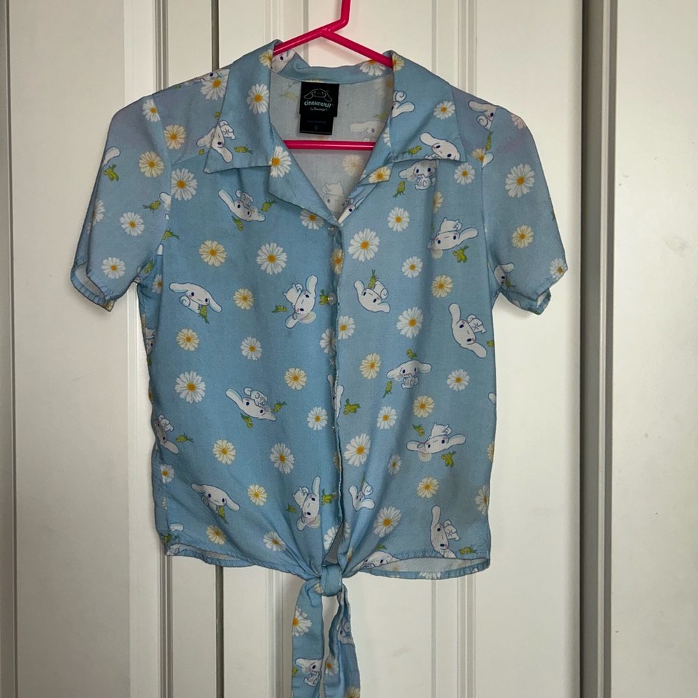 Cinnamaroll Blue Button Down Top